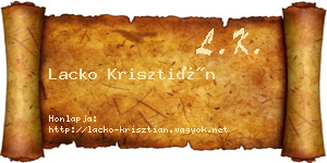 Lacko Krisztián névjegykártya
